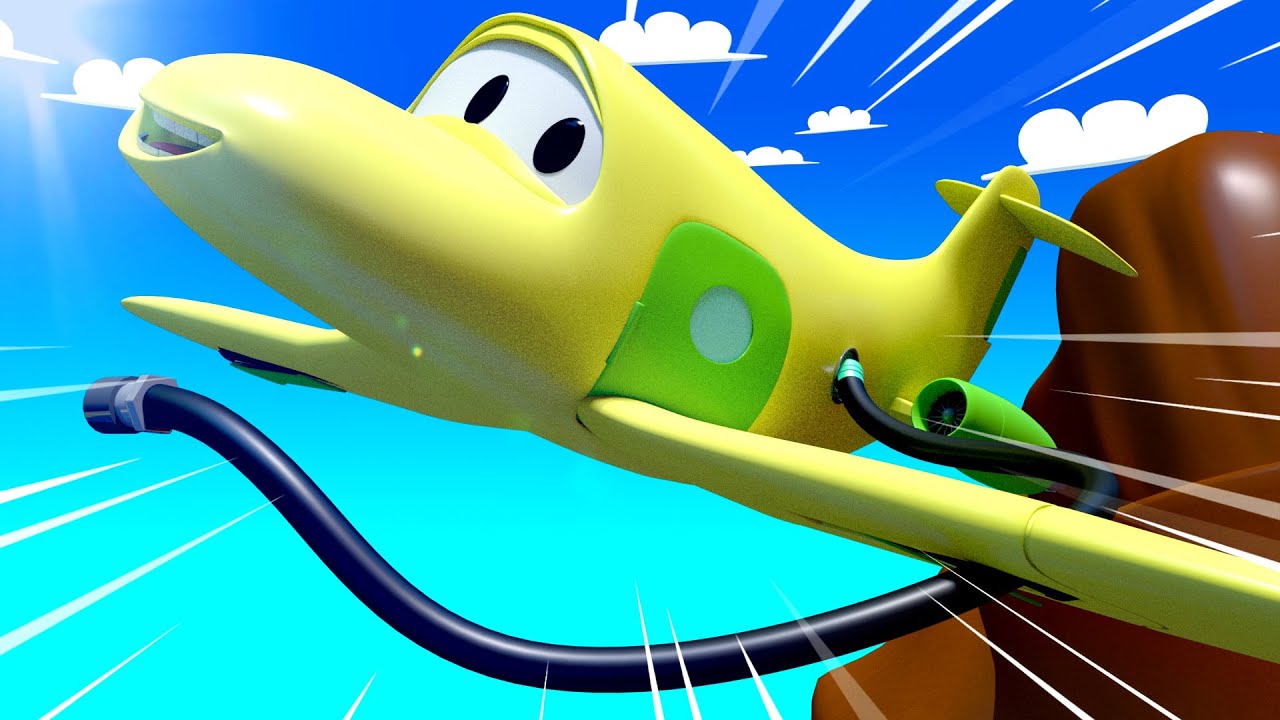 Troy The Train - Penny the plane 3 - Car City ! Train Cartoon for children