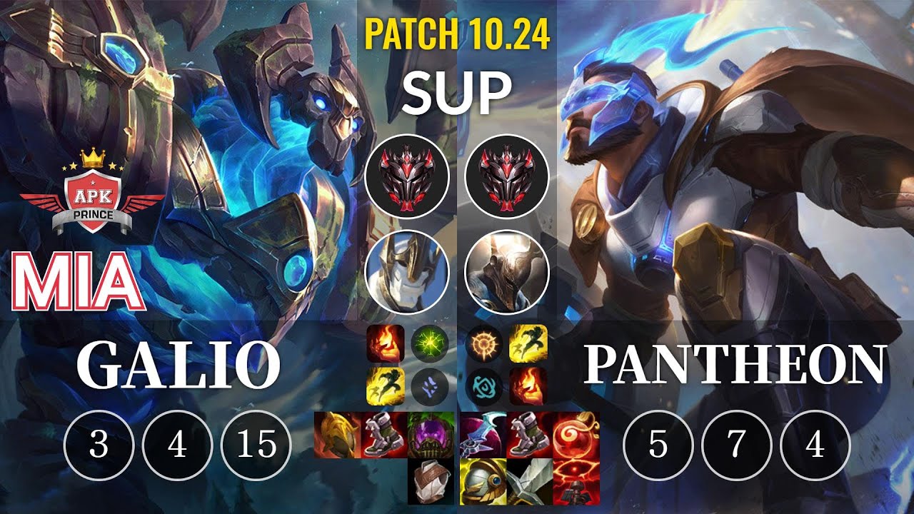 APK Mia Galio vs Pantheon Sup - KR Patch 10.24