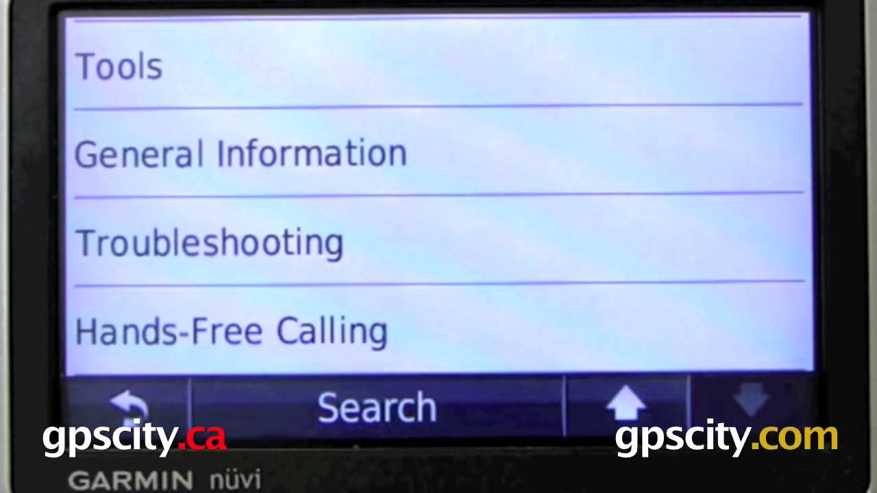 Garmin nuvi 1350T : Help Menu @ gpscity.com