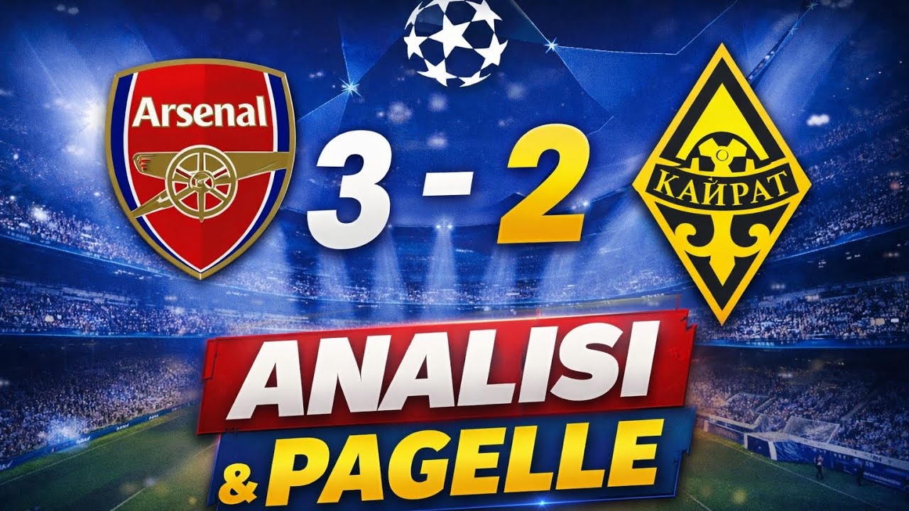 Arsenal–Kairat 3-2 | Sottovalutazione totale, poteva finire in goleada + Pagelle