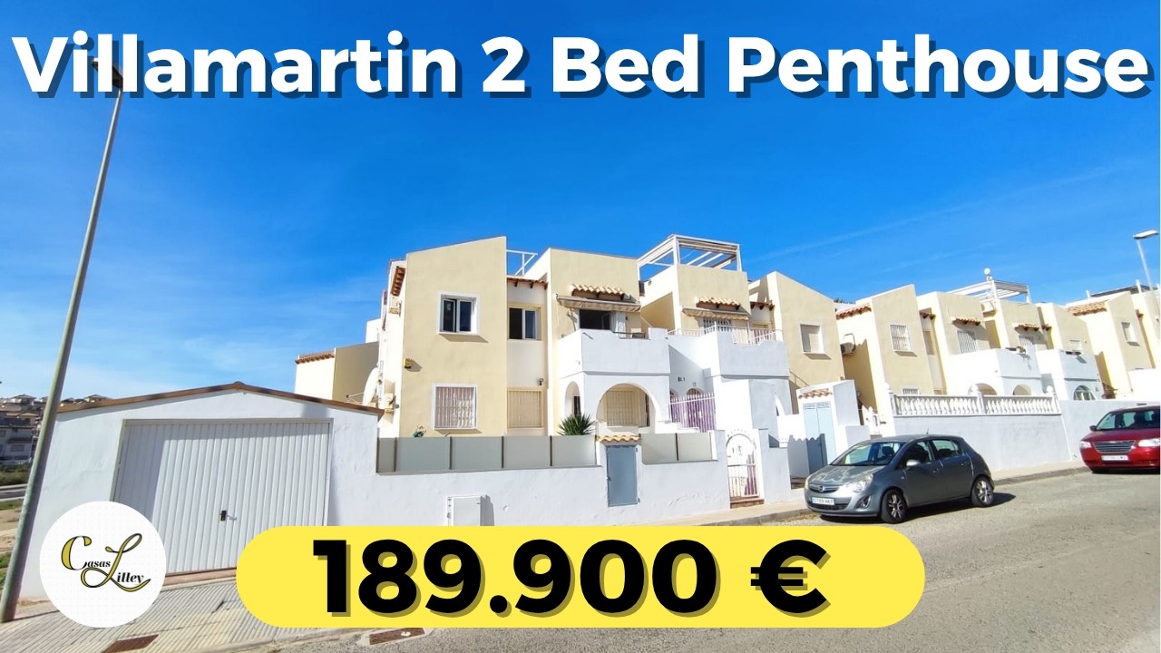 199,000€ Villamartin penthouse, 2 bed 2 bath upper floor with roof garden and pool