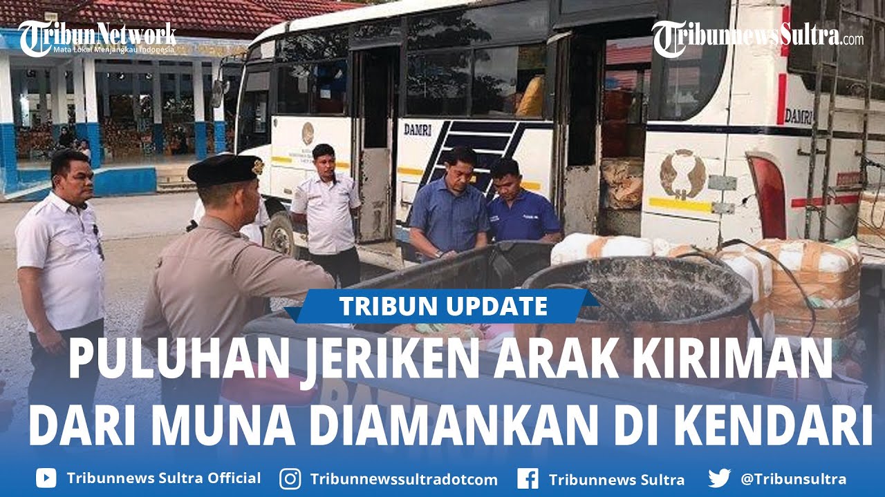 Polresta Kendari Amankan Puluhan Jeriken Arak Kiriman dari Muna Sulawesi Tenggara