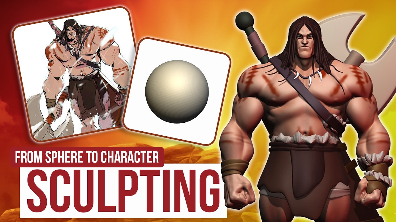 Barbarian Character Sculpting in ZBrush | From Sphere to Final Model