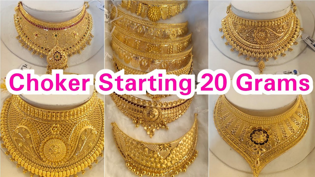 Light Weight Choker from 20 Grams with Weight || Fathima Jewelers Choker Designs