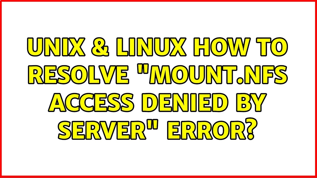 Unix & Linux: How to resolve 
