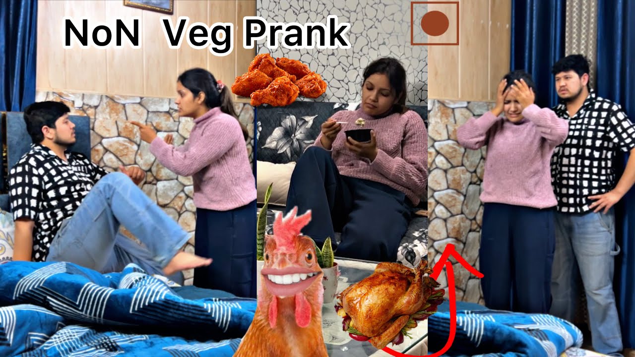 NON - VEG PRANK ON PURE VEG WIFE || PRANK ON COUPLE II @NikkRichaVlogs 