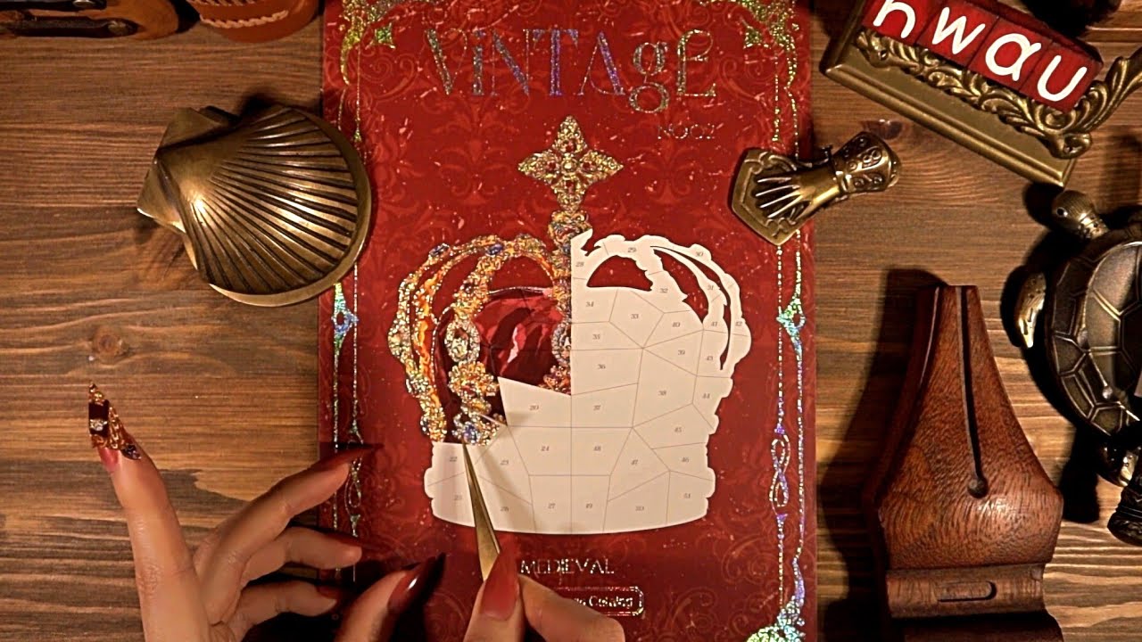 ASMR DIY Scene Sticker 👑Vintage Crown Stickers Journal 다꾸 | hwaufranc 