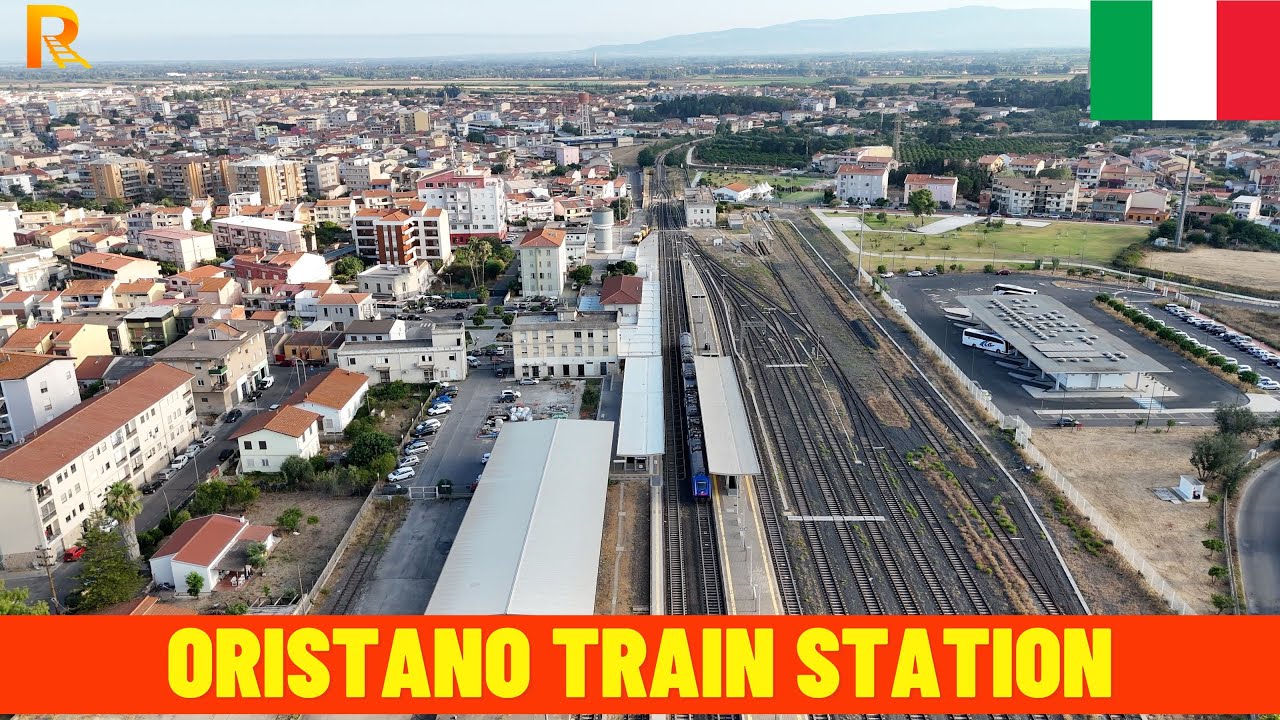 Oristano Train Station (Sardinia, Italy) in 4K • Island Rail Views | Drone Footage