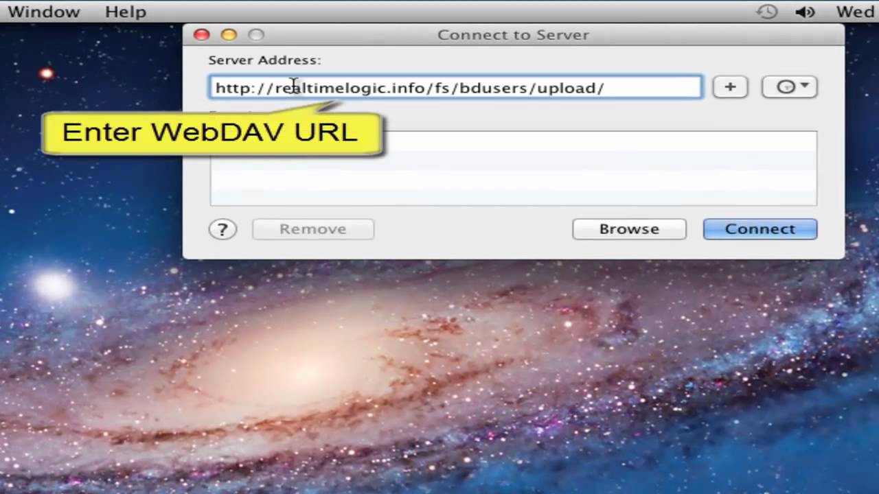 Connect a Windows and Mac computer to a WebDAV server