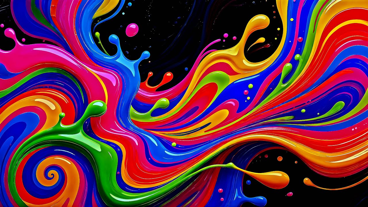 Floating Through a Liquid Paint • 4K Infinite Screensaver