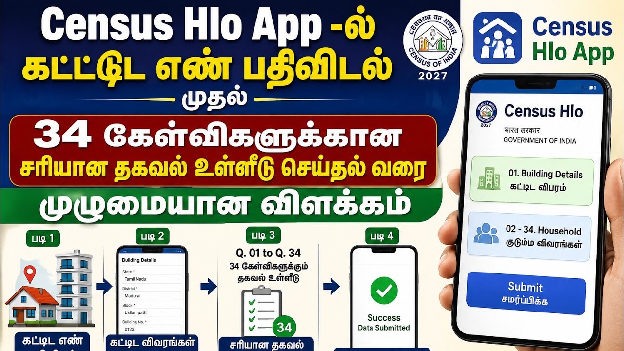 CENSUS HLO APP_BUILDING NUMBER_CENSUS NUMBER & 34 QUESTIONS CORRECT INPUT DETAILS #census2027