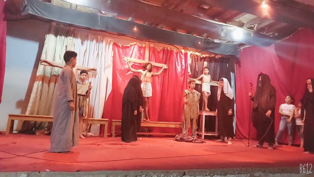 مشهد صلب السيد المسيح من كنيسةمارجرجس الملكية اخراج فادي مرزق بيشوي علاء ناصر سليمان