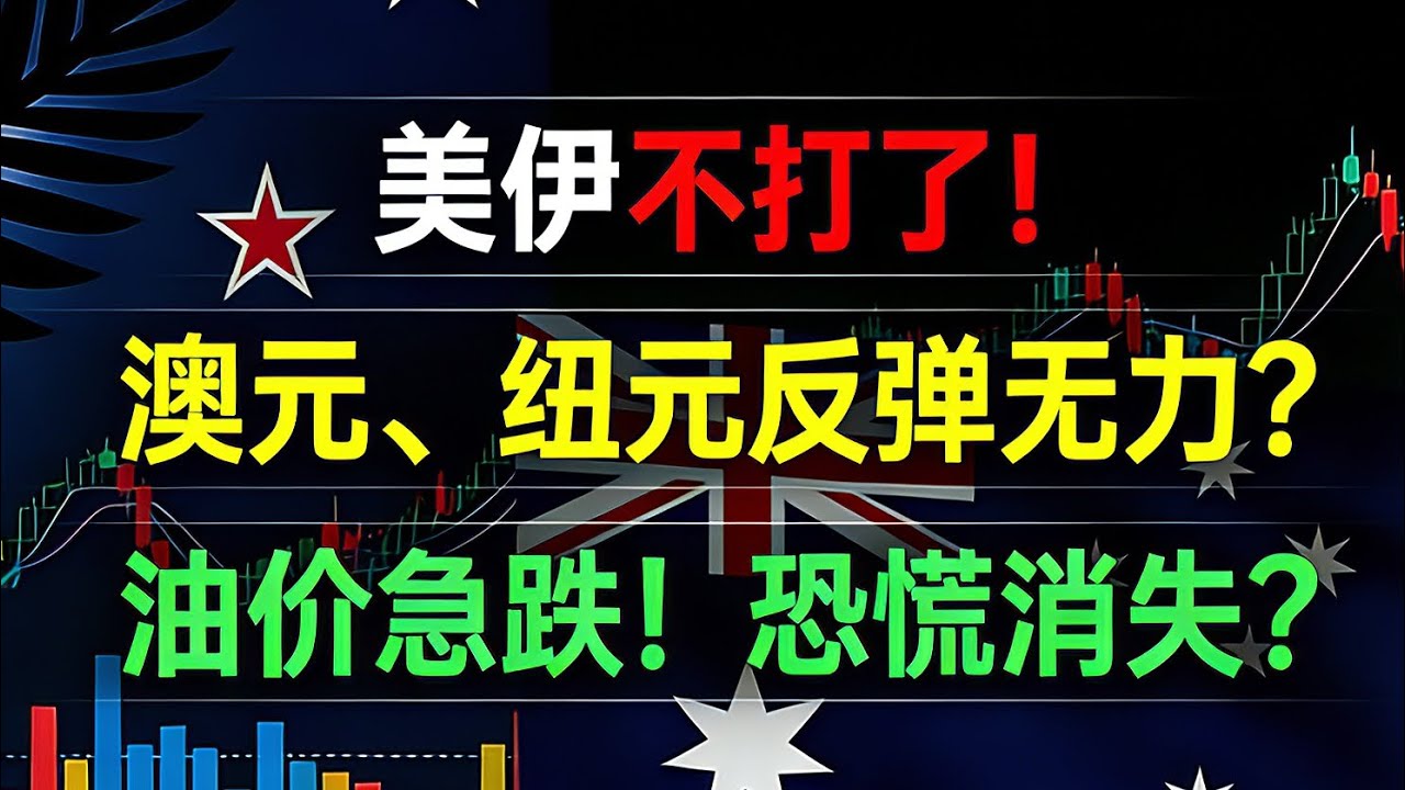 澳元紐元會升嗎？美國伊朗戰事緩和！油價暴跌、恐慌結束？USA Delays Iran Strikes！Oil Crash！AUD NZD Weakness Deep Dive