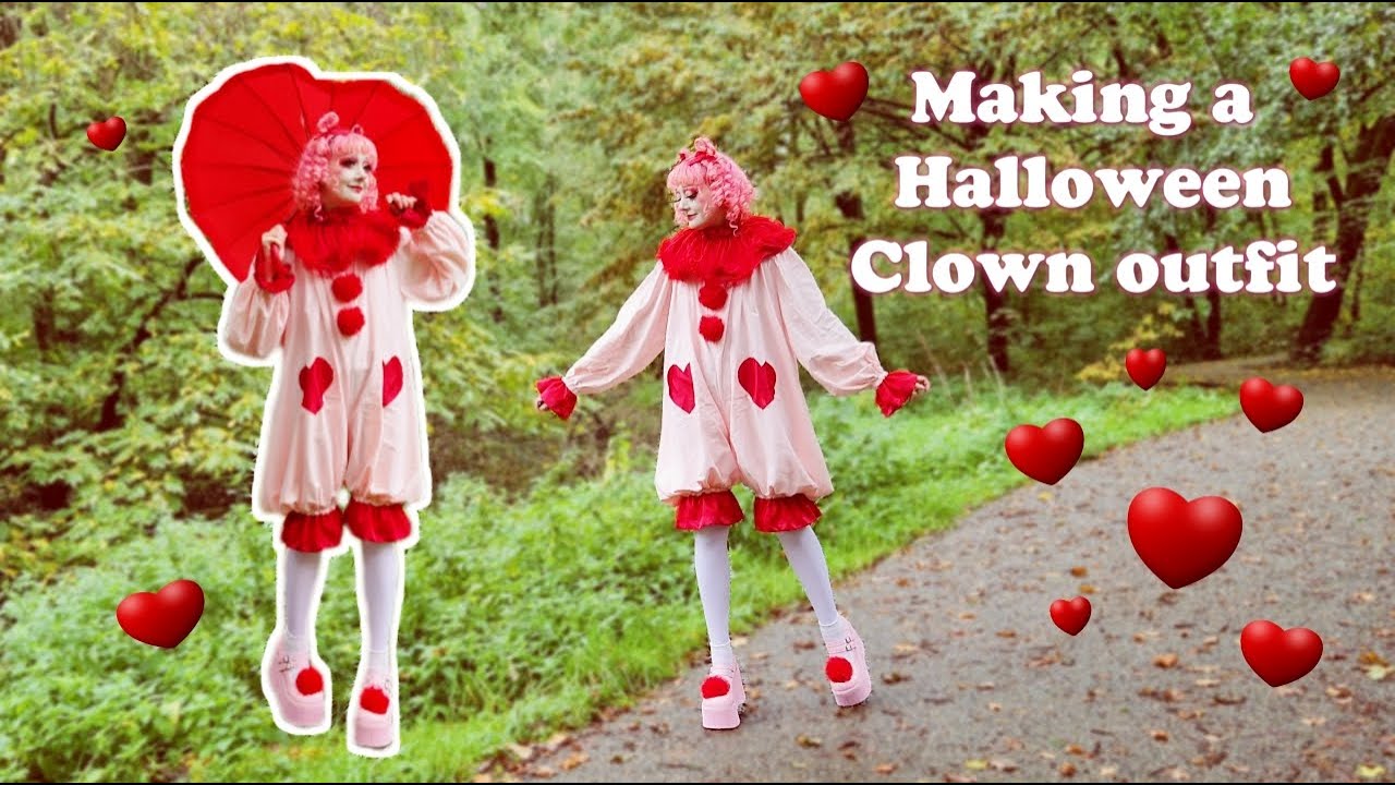 I made a Lovecore Clown outfit for Halloween : Sewing vlog