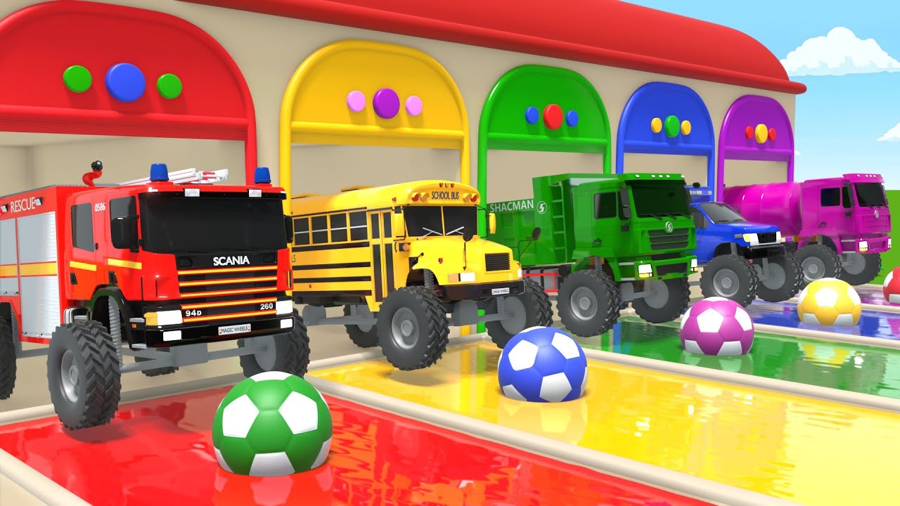 Squalo bebè, Ruote del bus – Colori con pallone, canzoni per bambini e bebè