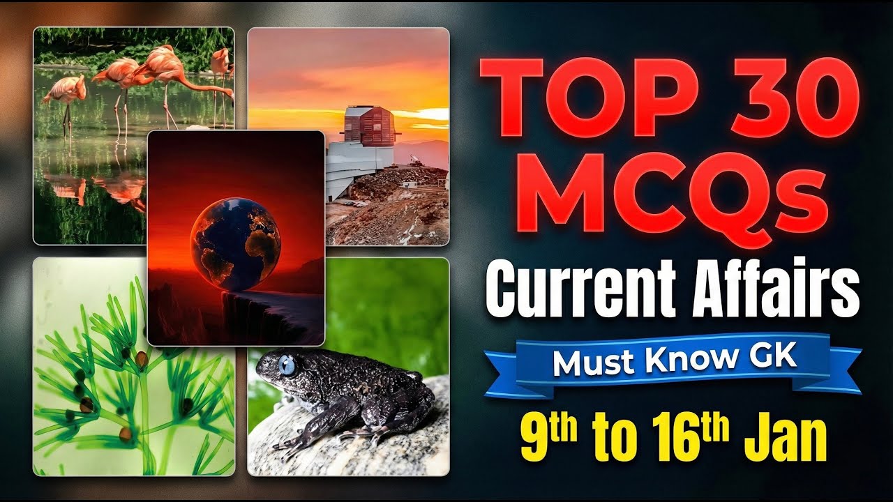 Weekly Current Affairs MCQs | Top 30 Must-Know GK for Exams 2026