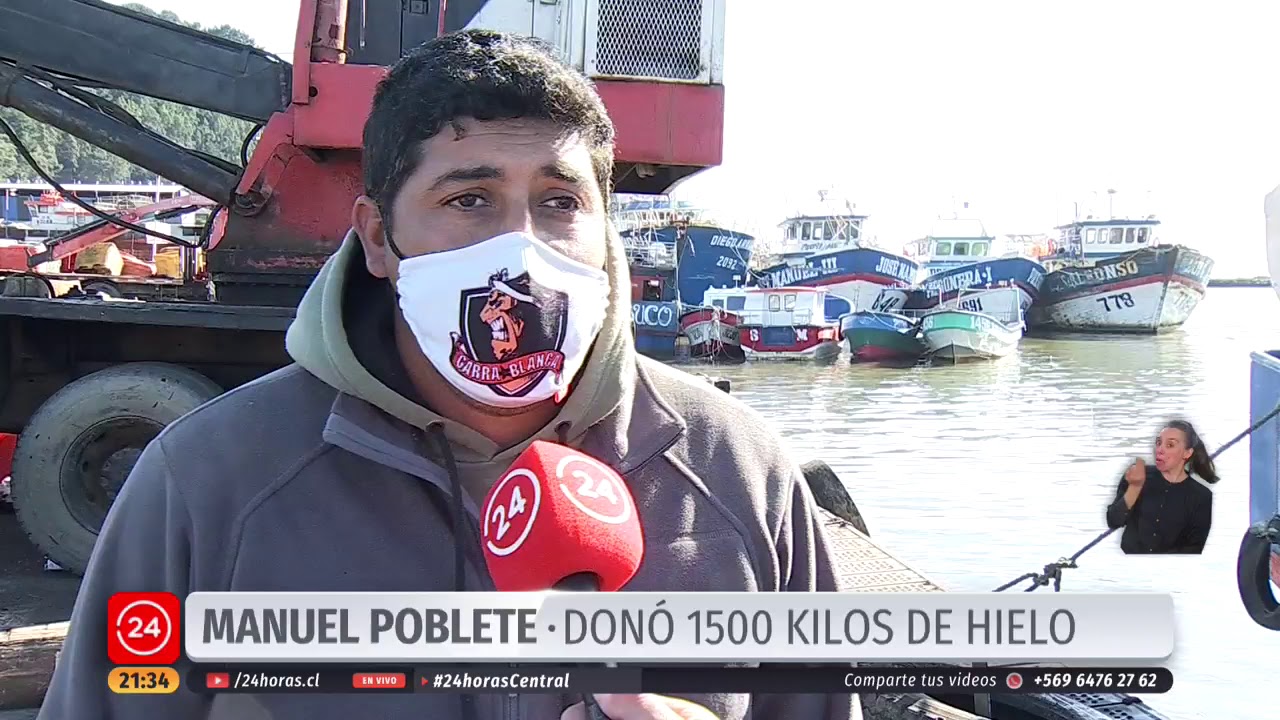 Pescadores de Lebu donan reinetas a familias de Santiago