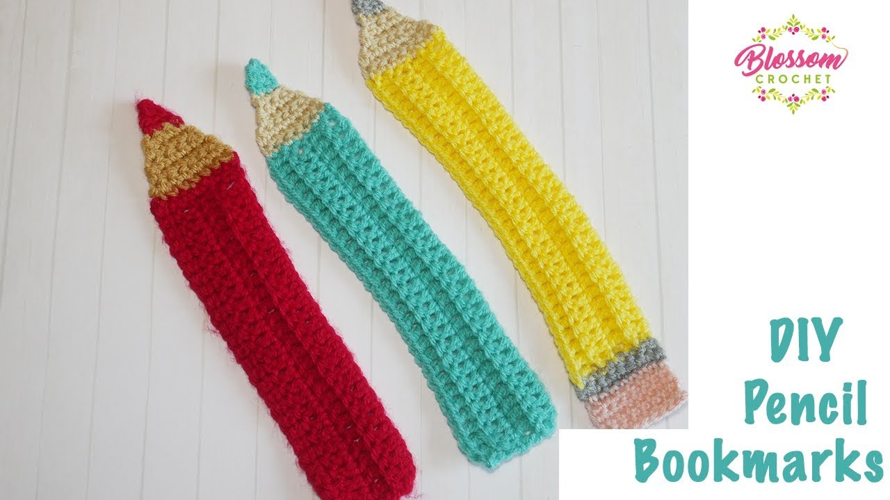 Blossom Crochet: Pencil Bookmarks (great kid / teacher gift!)