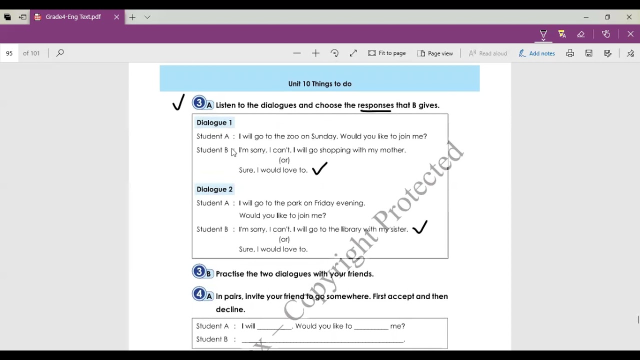 Grade(4) English Unit(10) Lesson (2) 3A,  3B,  , 4A, 4B ,( Homework 5A,5B,5C)