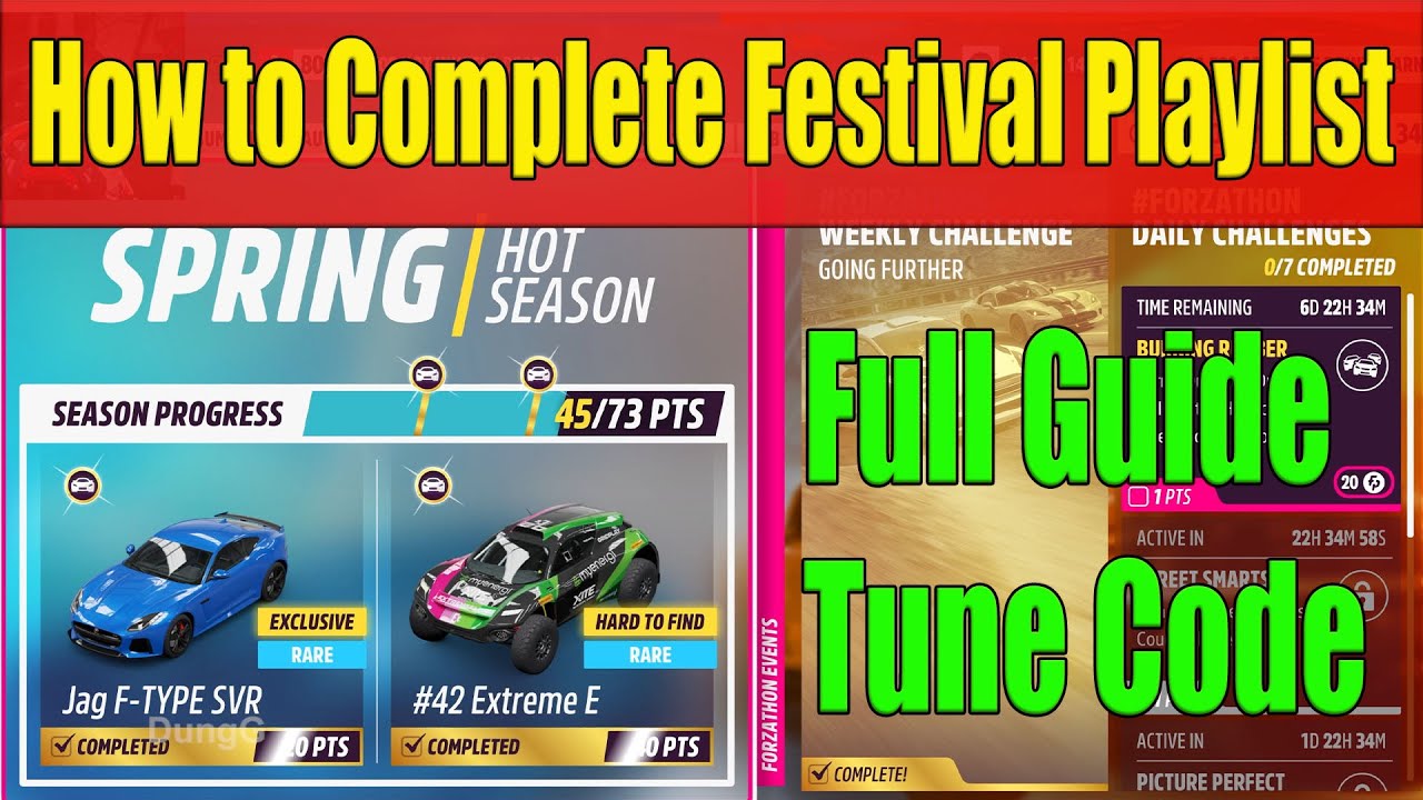Forza Horizon 5 How to Complete Festival Playlist Spring Season Series 32 get Jaguar F-Type SVR