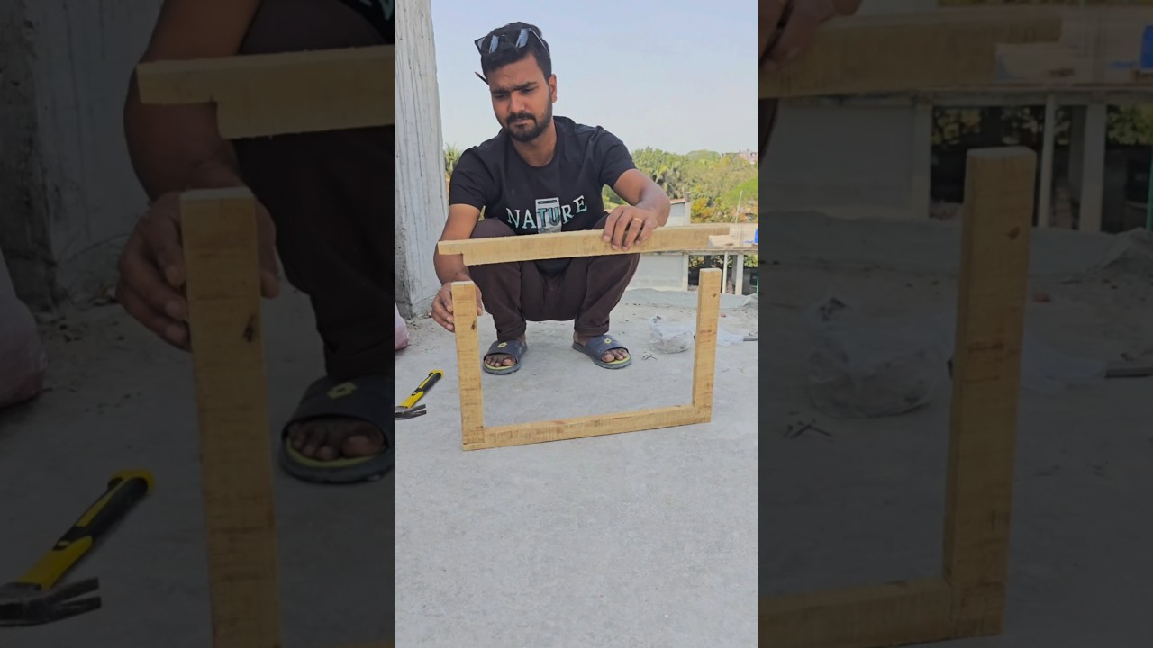 Making the front frame of the pigeon house #pigeon #голубь #حمامة #pigeonlover #woodwork #pet