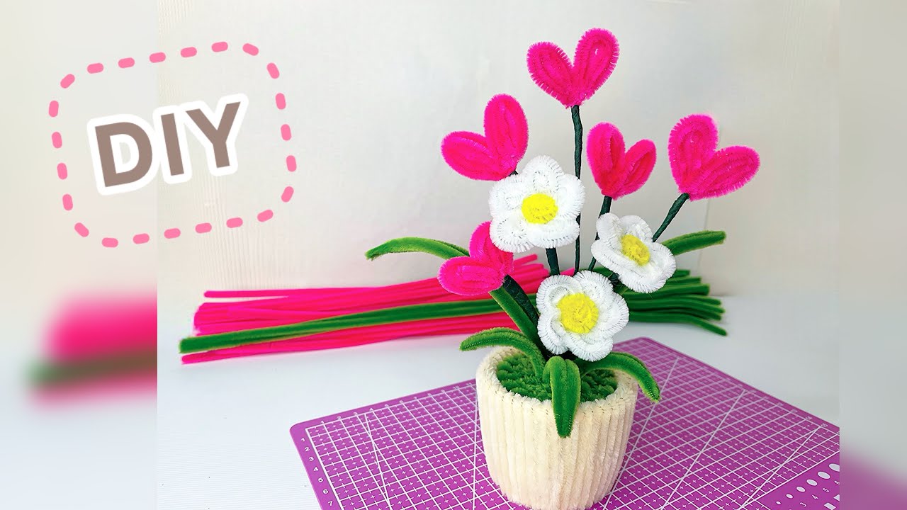 ЯК ЗРОБИТИ ПОДАРУНОК СВОЇМИ РУКАМИ🌸КВІТИ З ПУХНАСТОГО ДРОТУ🌸