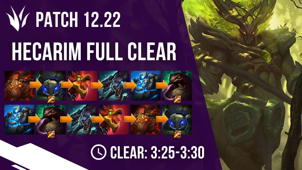 HECARIM FULL JUNGLE CLEAR (S13) - PATCH 12.22 | SOLO LEASH! 🏆