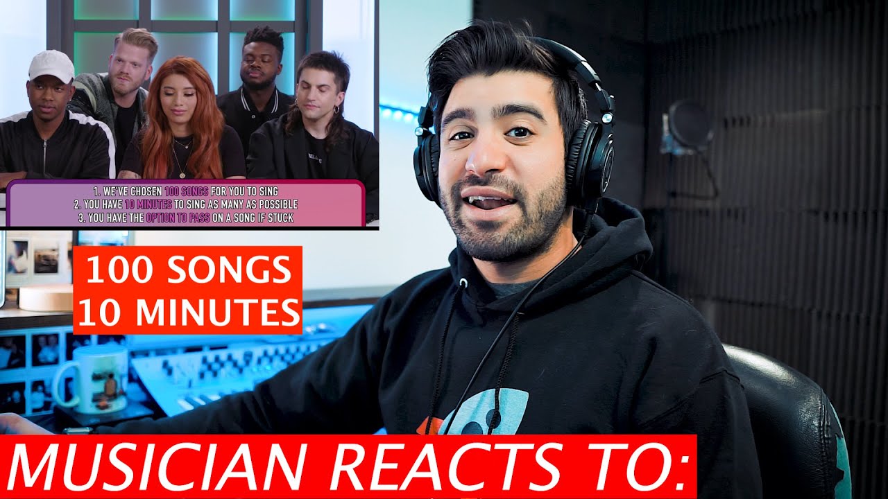 Musician Reacts To Pentatonix Tries To Sing 100 Songs in 10 Minutes