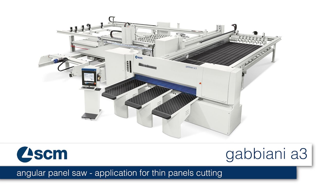 scm gabbiani a3 angular panel saw - thin panels cutting application
