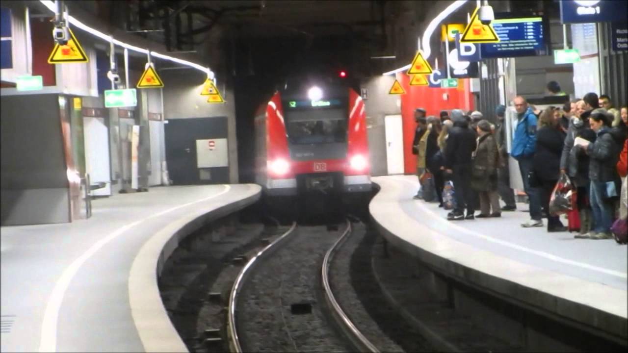 S Bahnen in München Hauptbahnhof Tief mit  Flugzeugsound [ 03.2014 ]