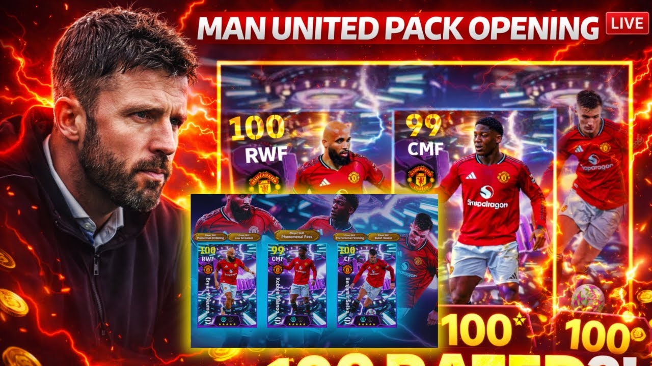 MAN UNITED PACK OPENING LIVE… 100 RATED MAINOO?! 😳🔥
