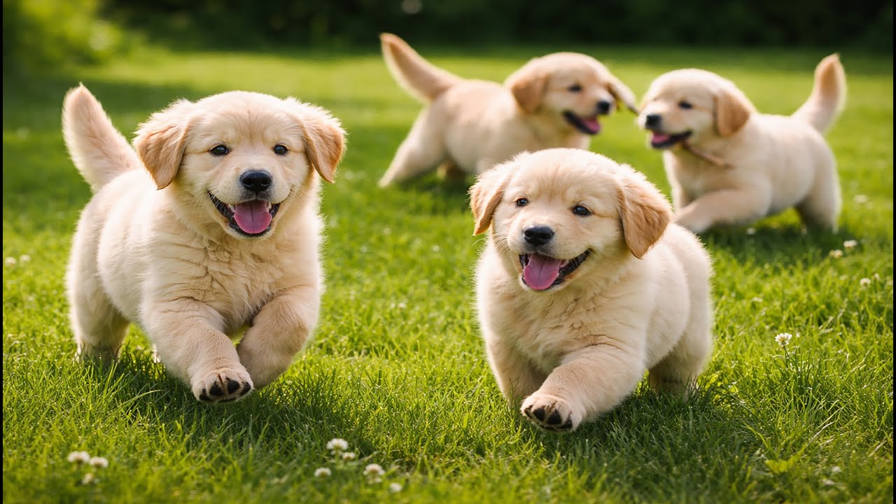 🐾💚 Adorable Puppies Playing with Their Mom on Green Grass | Cute Dog Sounds | Adorable Dogs