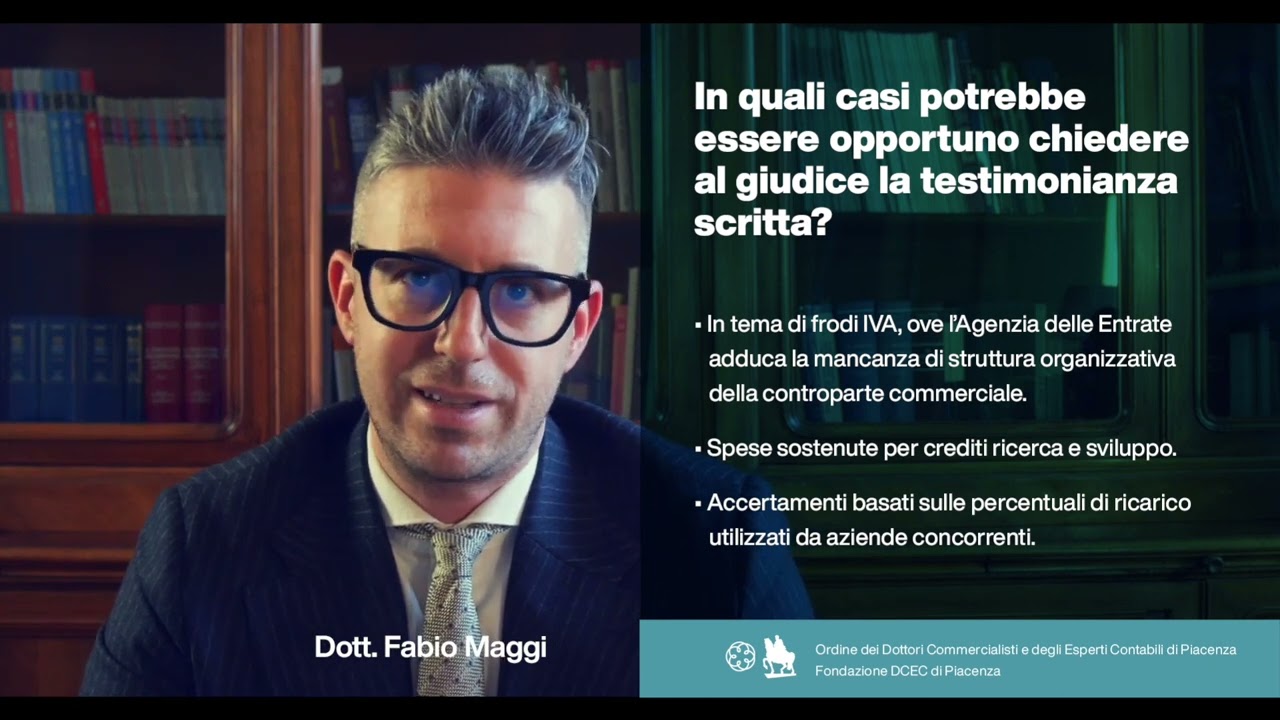 La testimonianza scritta nel processo tributario