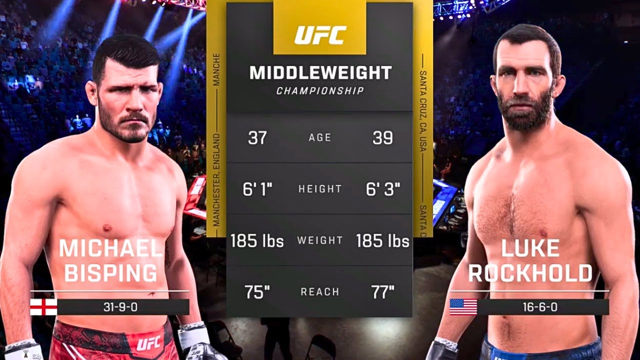 Michael Bisping vs Luke Rockhold FULL FIGHT | UFC 5 AI Simulation (CPU vs CPU)
