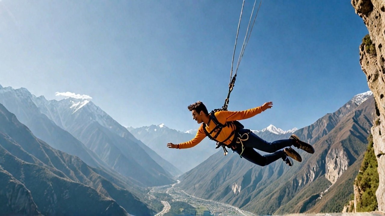 Bungee Jumping off a Cliff in Nepal's Parbat Region!
