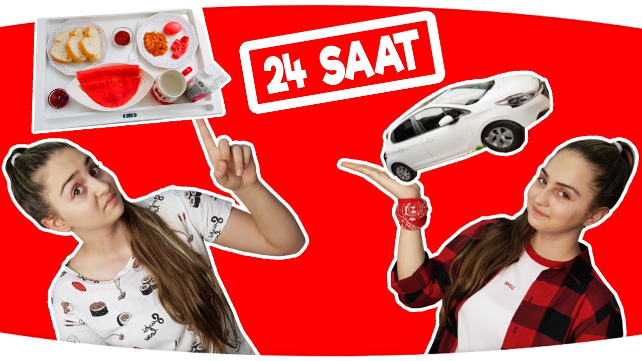 24 SAAT BOYUNCA TEK RENK HER ŞEY KIRMIZI - BEYAZ!!! ( 24 hours ) Fenomen Tv
