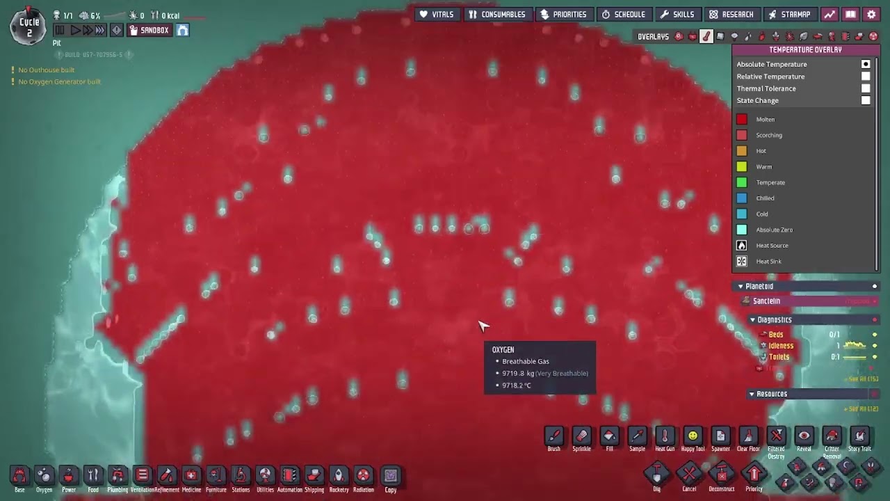 Using Extreme Temperatures in Oxygen Not Included