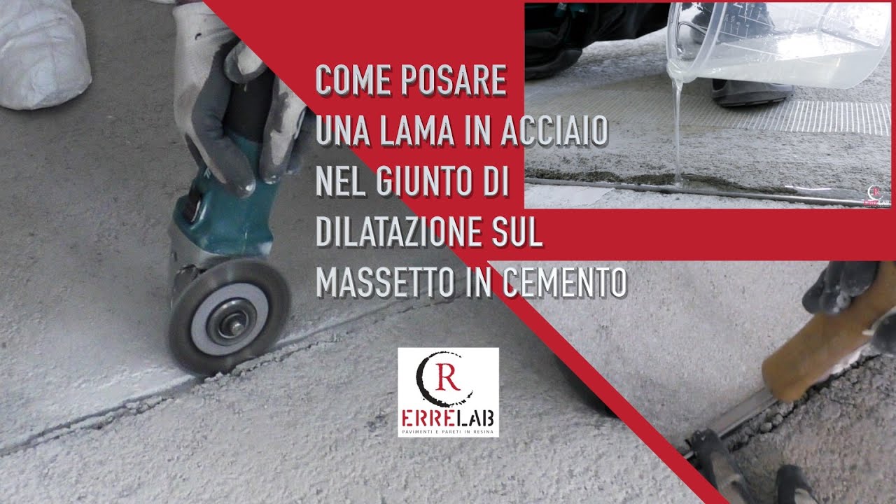 Come posare una lama in acciaio nel giunto di dilatazione sul massetto in cemento.