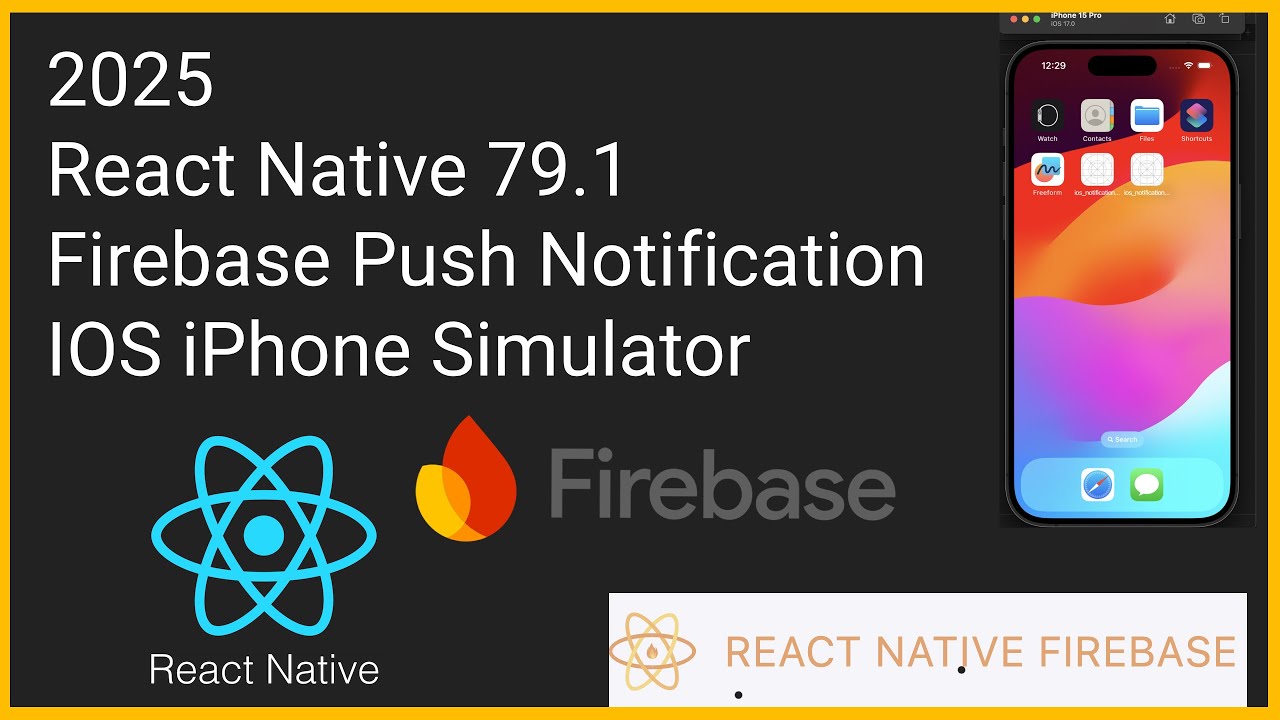 React Native 79.1 Firebase Push Notification IOS iPhone Simulator