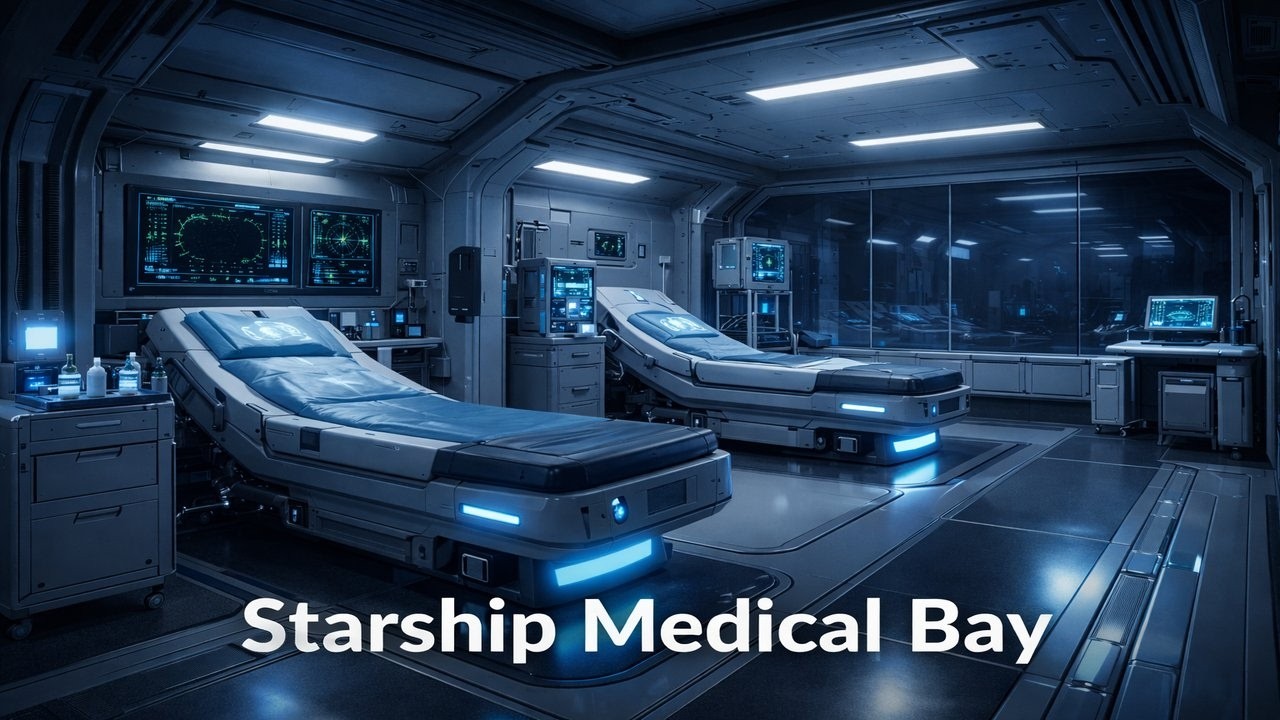 Starship Medical Bay 🩺 Quiet Spaceship Ambience for Sleep & Relaxation (3 Hours)