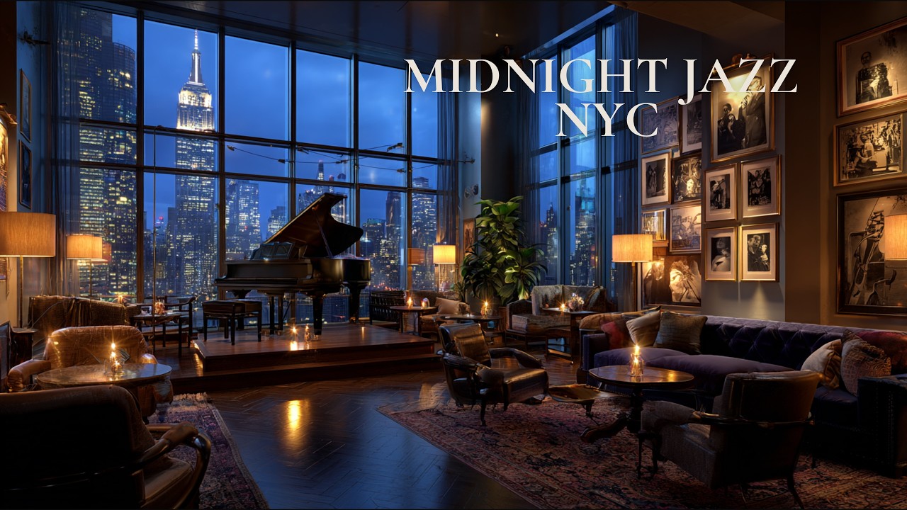 Midnight Jazz in New York City 🎹 Cozy Luxury Lounge Ambience | 2 Hours for Study, Sleep & Relaxation