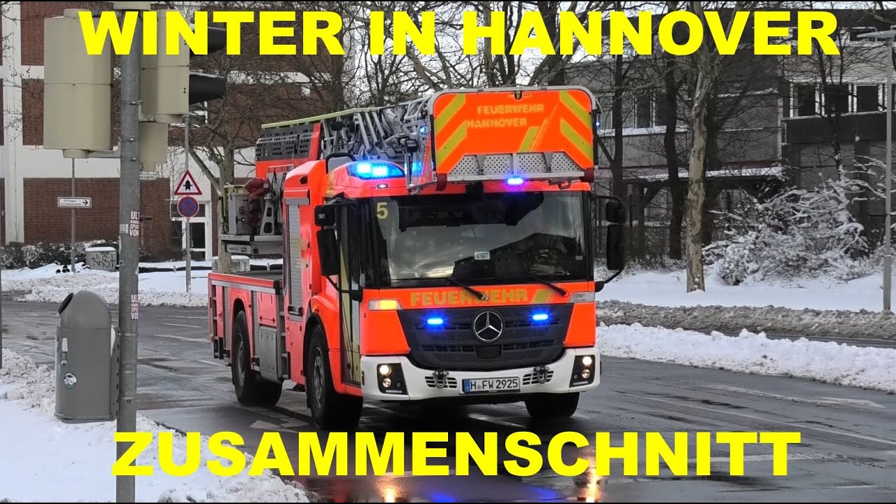 [Wintereinbruch in Hannover] Einsatzfahrten Neuer GW Höhenrettung, ELW3, FF, Polizei und vieles mehr
