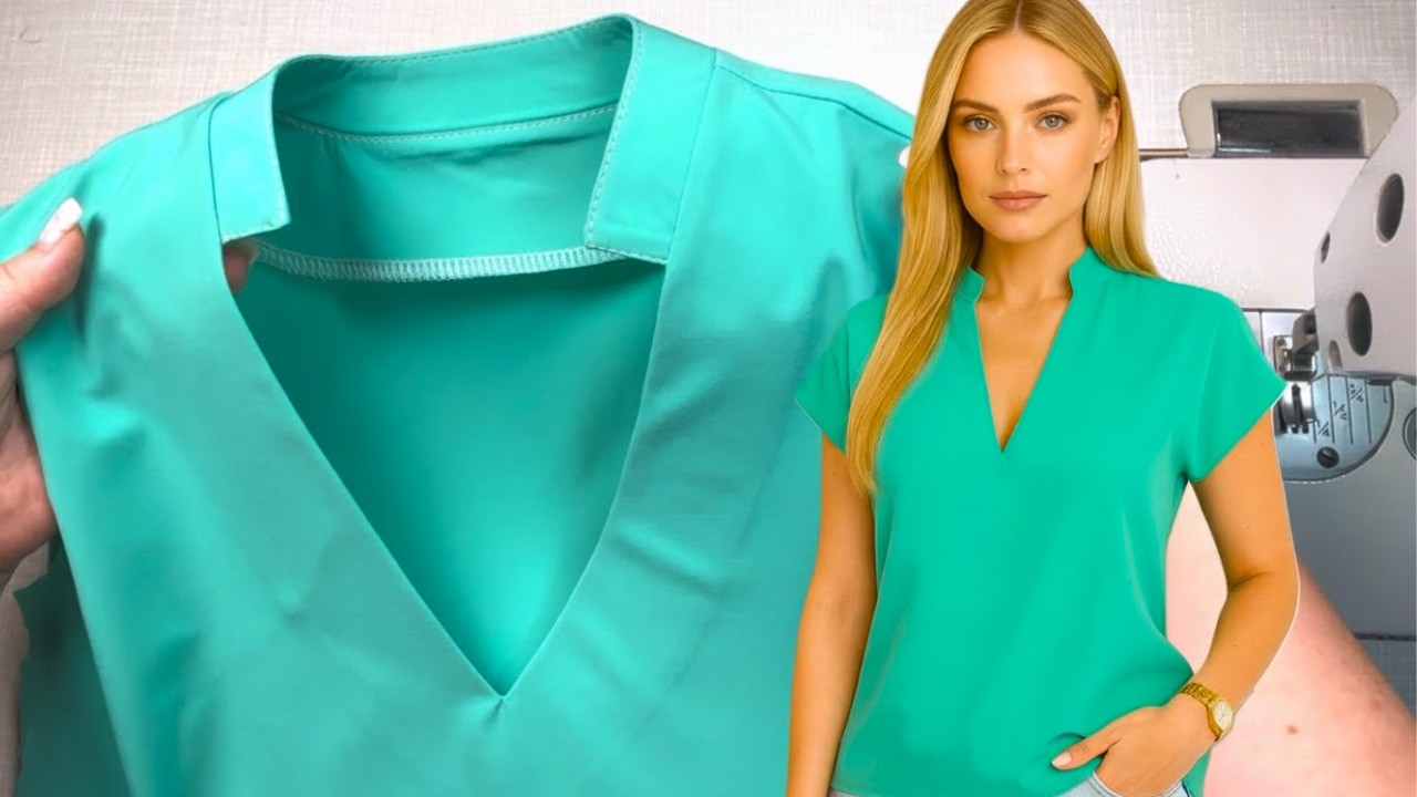 V-Neck + Collar Sewing Hack You’ll Use Forever! ❤️