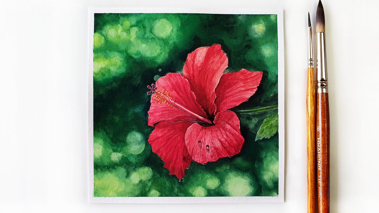 Hibiscus Flower Painting ｜ Poster Color Painting