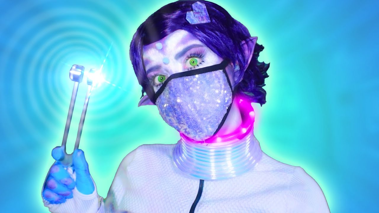 Cinematic ASMR 📡👽 Alien Abduction! 👂👁️ Ear/Eye Test, Haircut, Ear Cleaning, Slime, Brush