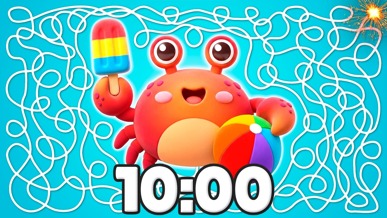 10 Minute [SUMMER] Crab Timer 🦀🌊💥 | Cozy Beach Countdown for Class!