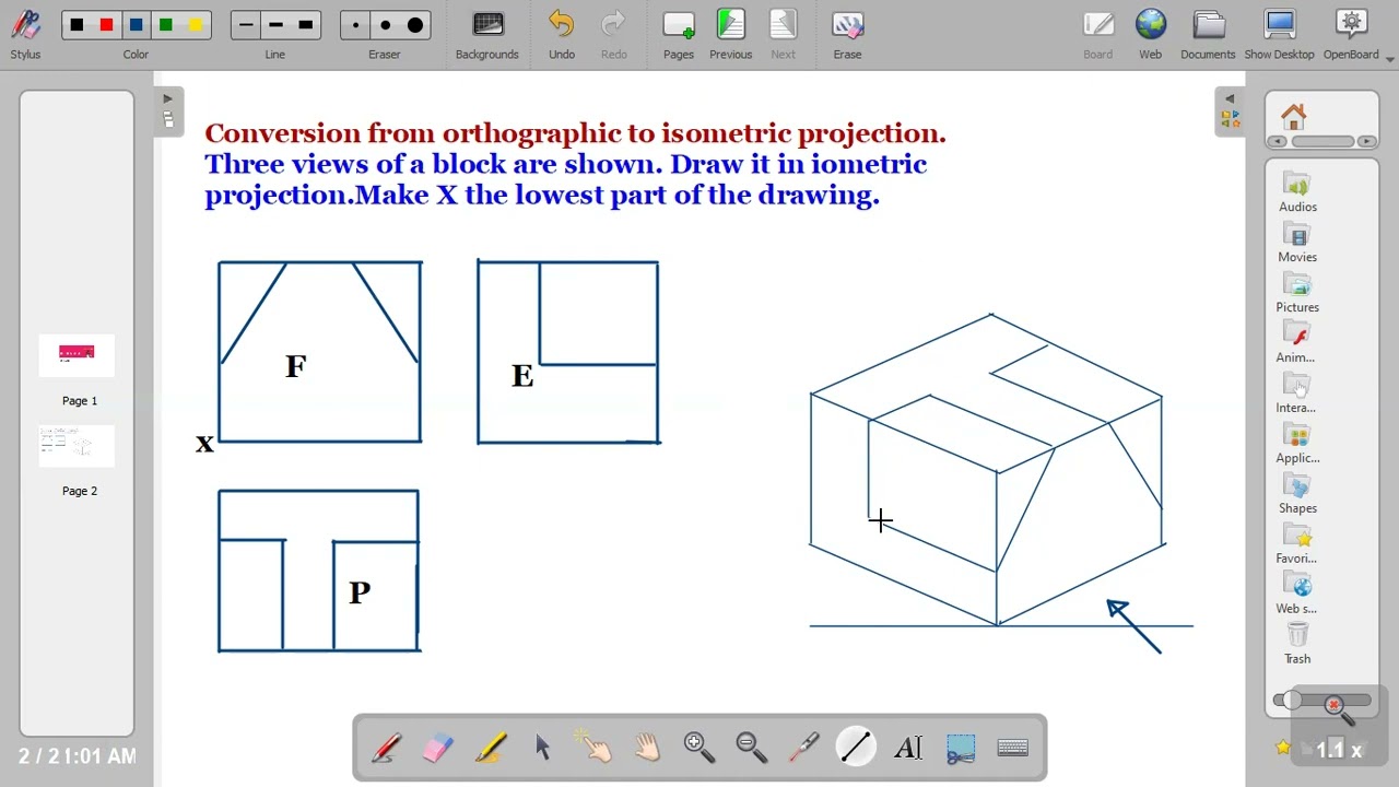 ORTHOGRAPHIC TO ISOMETRIC DRAWING