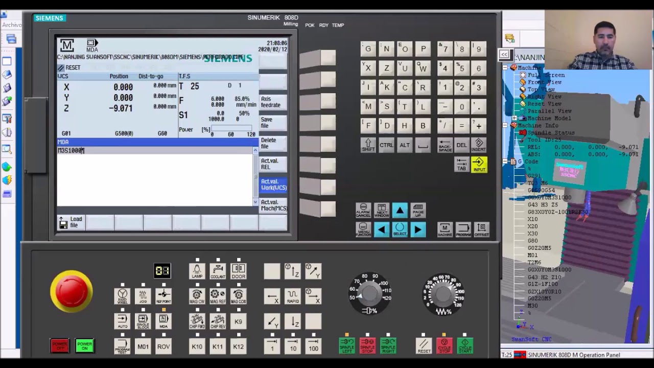 4 Panel control Fresa Sinumrik 808D