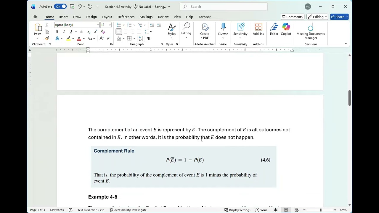 Section 4.2 Activity Part 1 (Addition Rule)