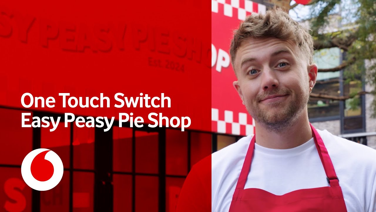 Roman Kemp turns pie maker at our Easy Peasy Pie Shop | One Touch Switch | Vodafone UK
